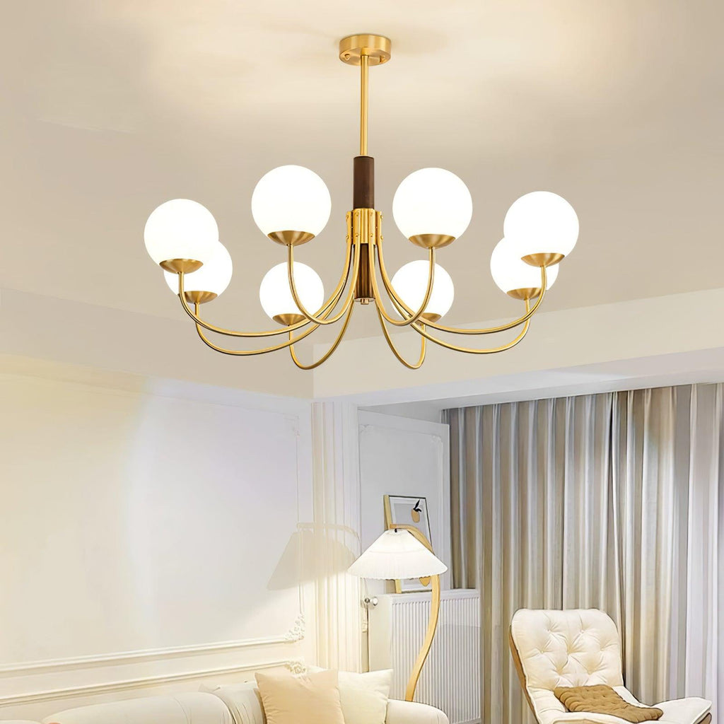 Lustra Chandelier Midas Touch Noyer Sphère Laiton - Neutralighting
