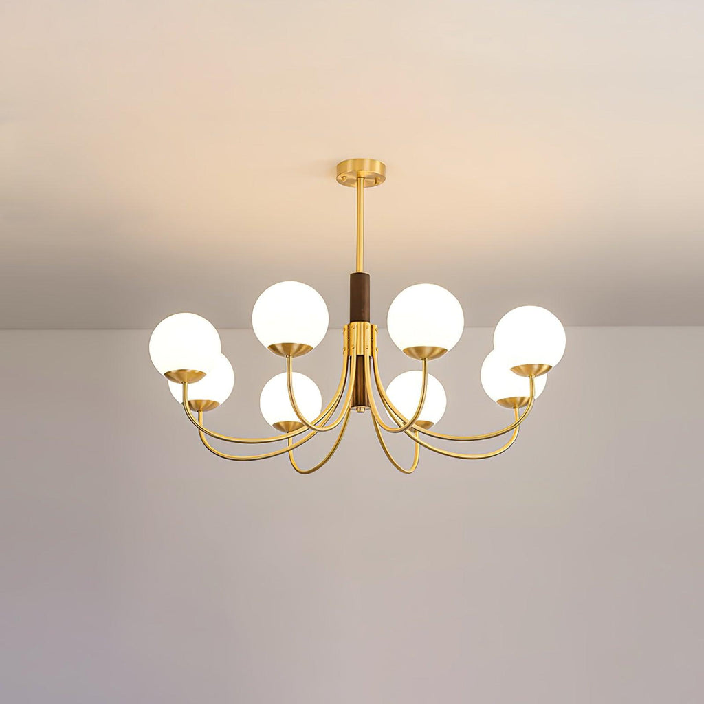 Lustra Chandelier Midas Touch Noyer Sphère Laiton - Neutralighting