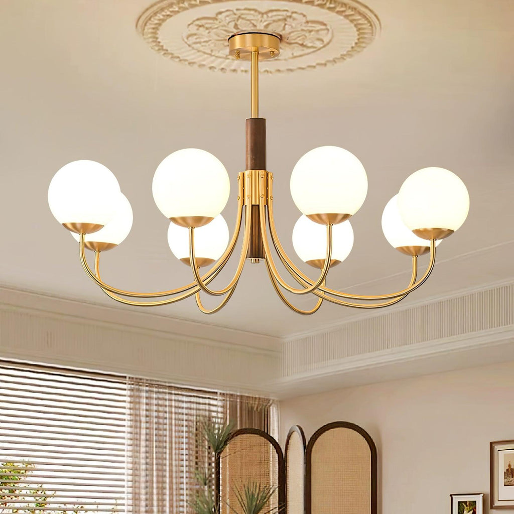 Lustra Chandelier Midas Touch Noyer Sphère Laiton - Neutralighting