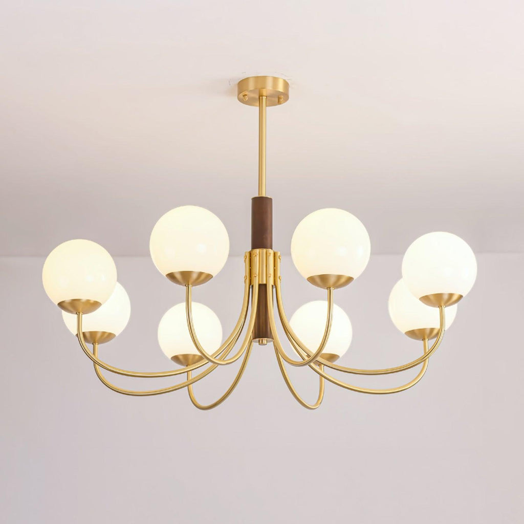 Lustra Chandelier Midas Touch Noyer Sphère Laiton - Neutralighting
