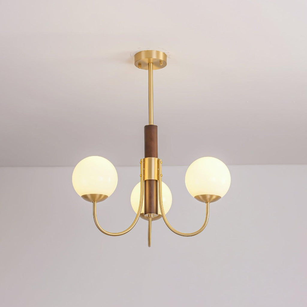 Lustra Chandelier Midas Touch Noyer Sphère Laiton - Neutralighting