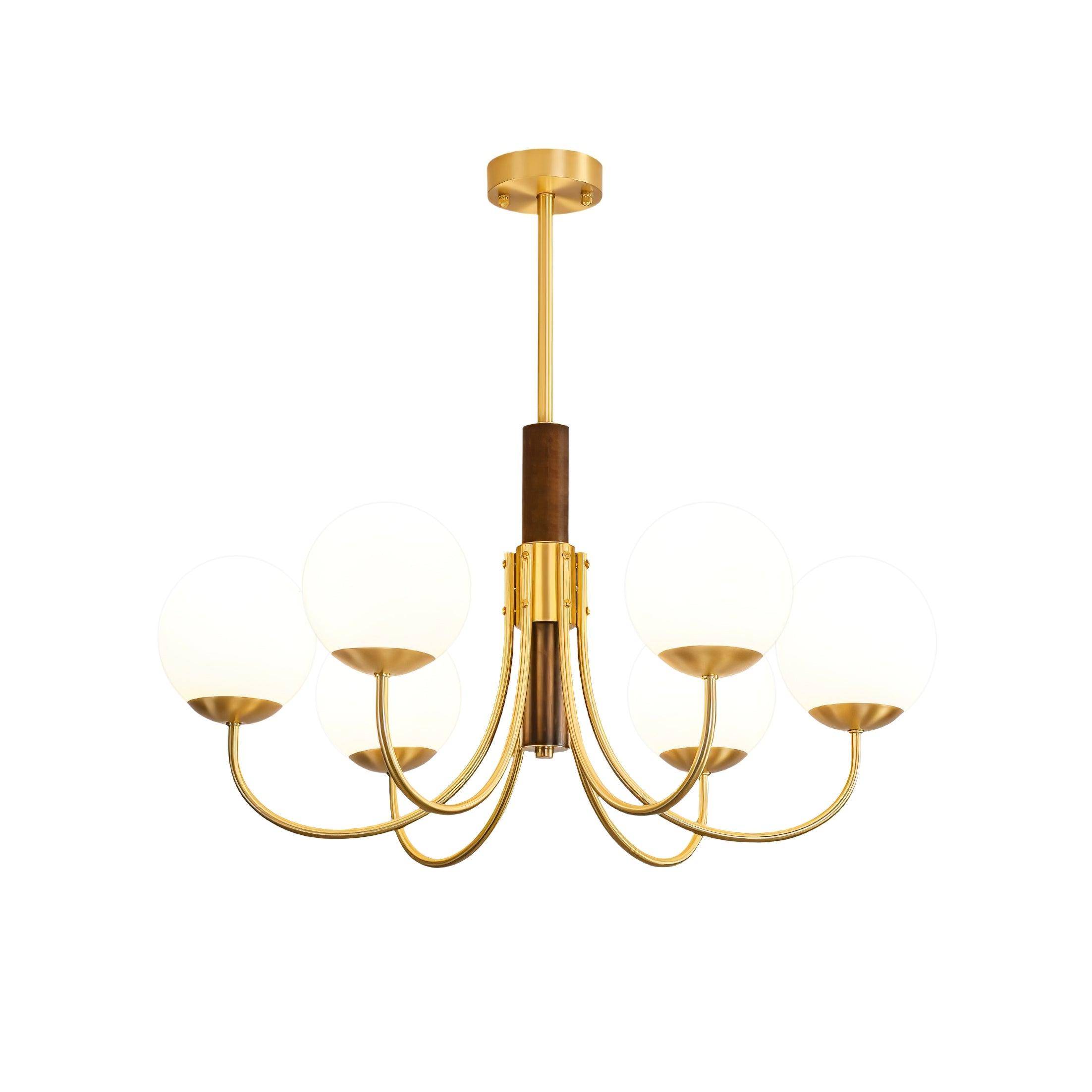 Lustra Chandelier Midas Touch Noyer Sphère Laiton - Neutralighting