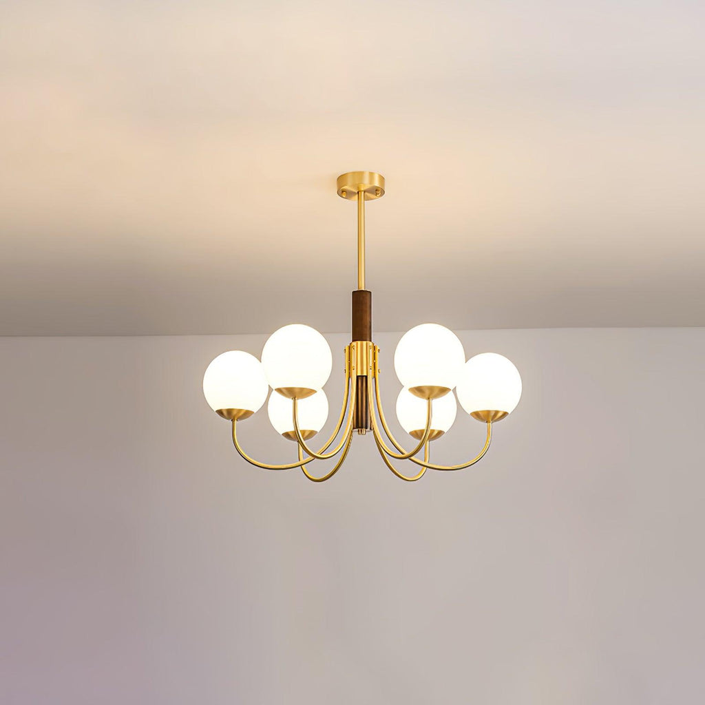 Lustra Chandelier Midas Touch Noyer Sphère Laiton - Neutralighting