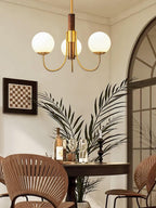 Lustra Chandelier Midas Touch Noyer Sphère Laiton - Neutralighting