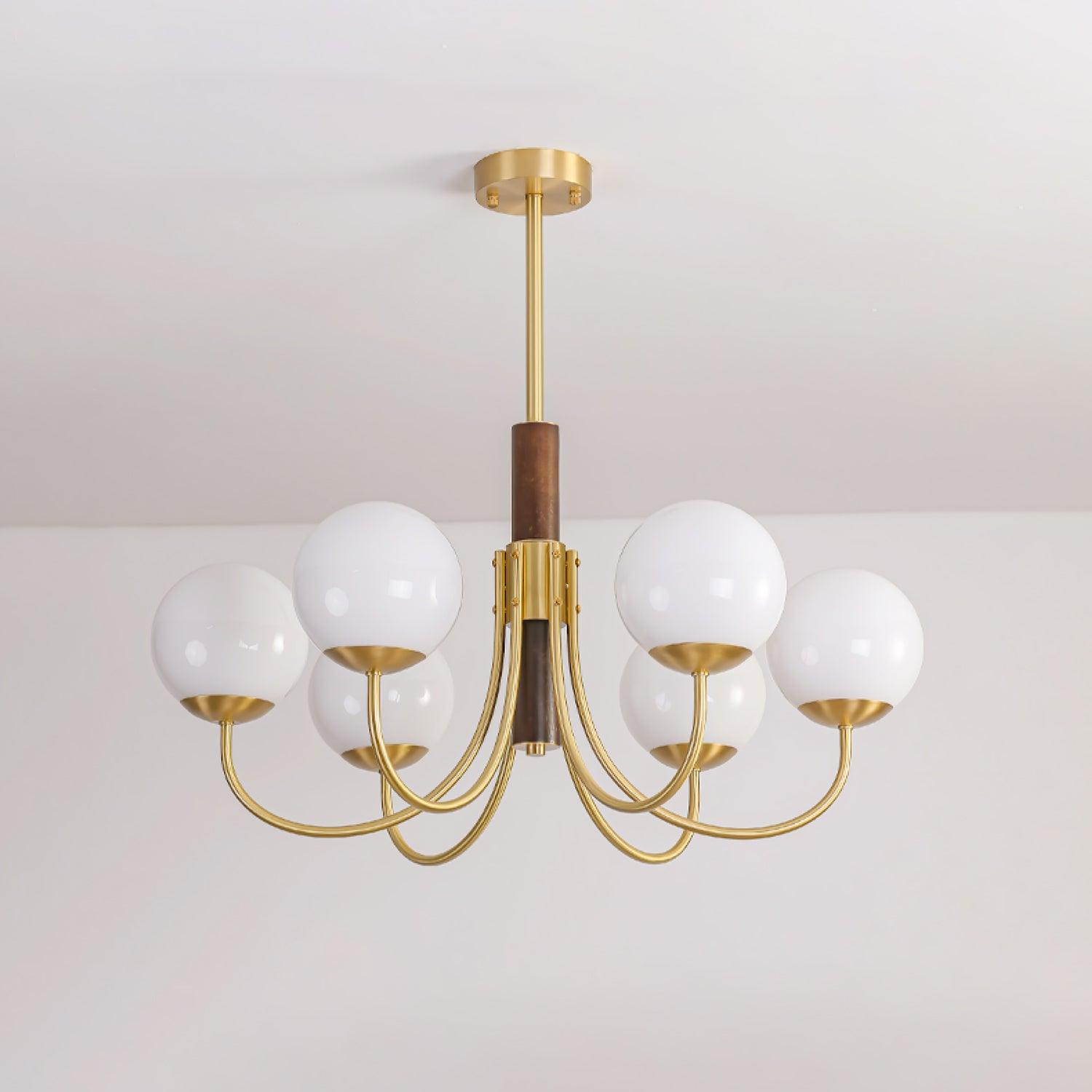 Lustra Chandelier Midas Touch Noyer Sphère Laiton - Neutralighting
