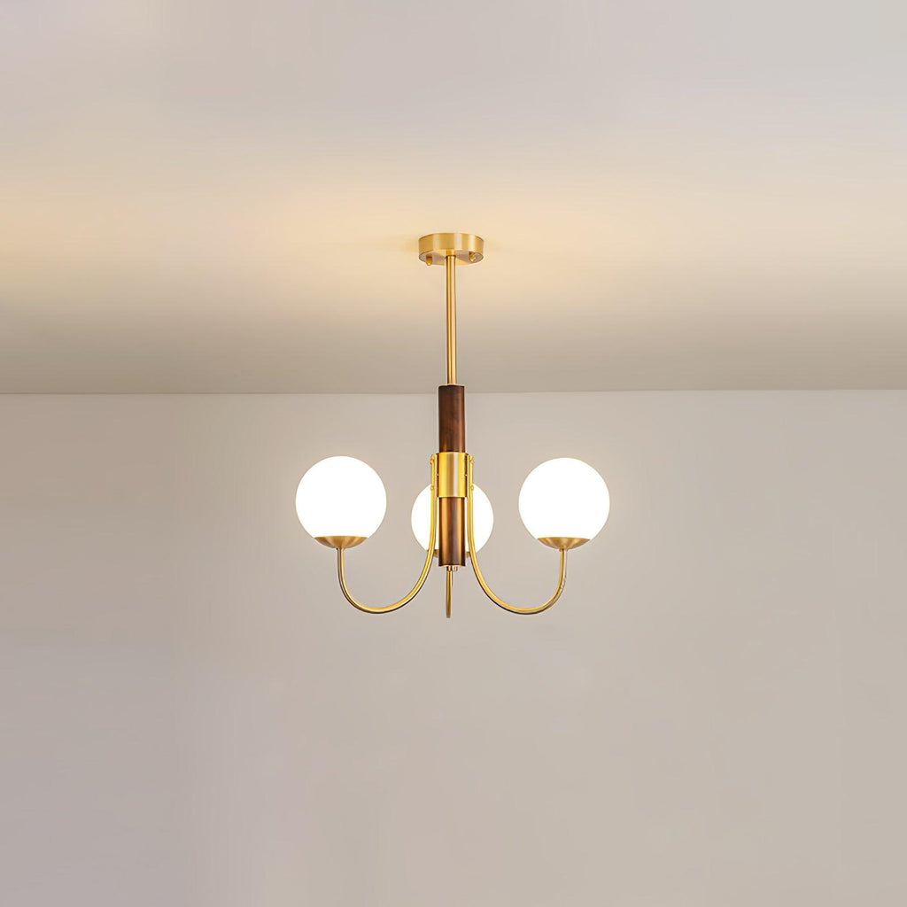 Lustra Chandelier Midas Touch Noyer Sphère Laiton - Neutralighting