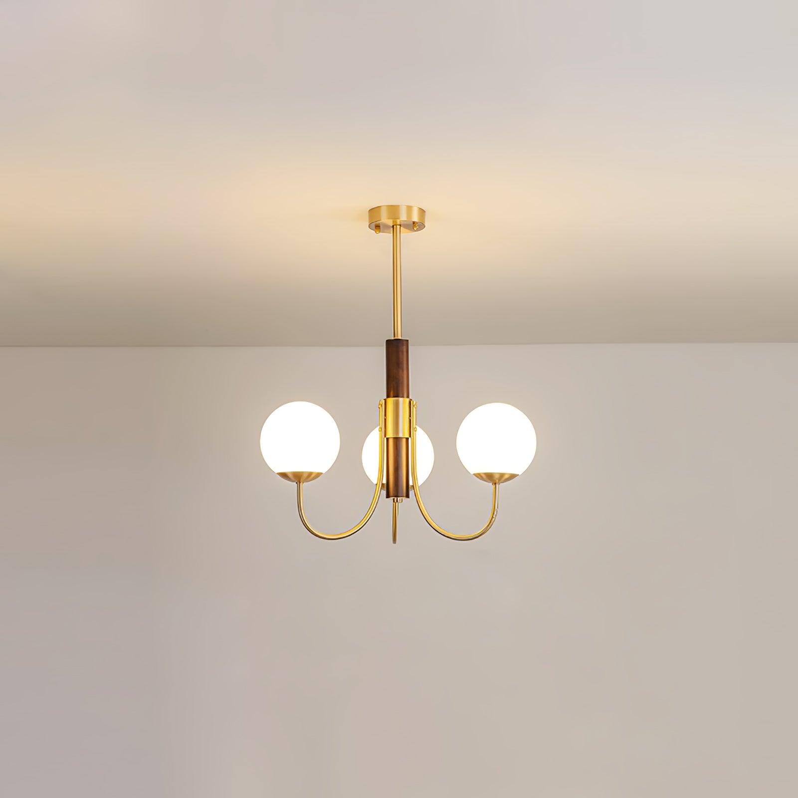 Lustra Chandelier Midas Touch Noyer Sphère Laiton - Neutralighting