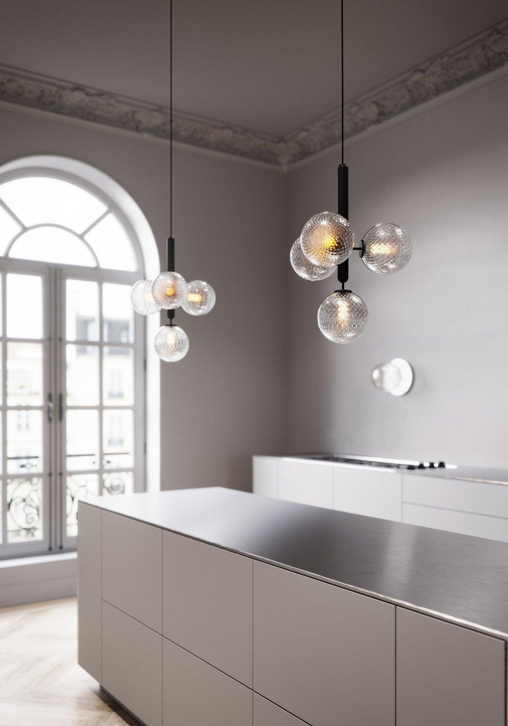 Calyxia Suspension Industrielle Classique en Verre - Neutralighting
