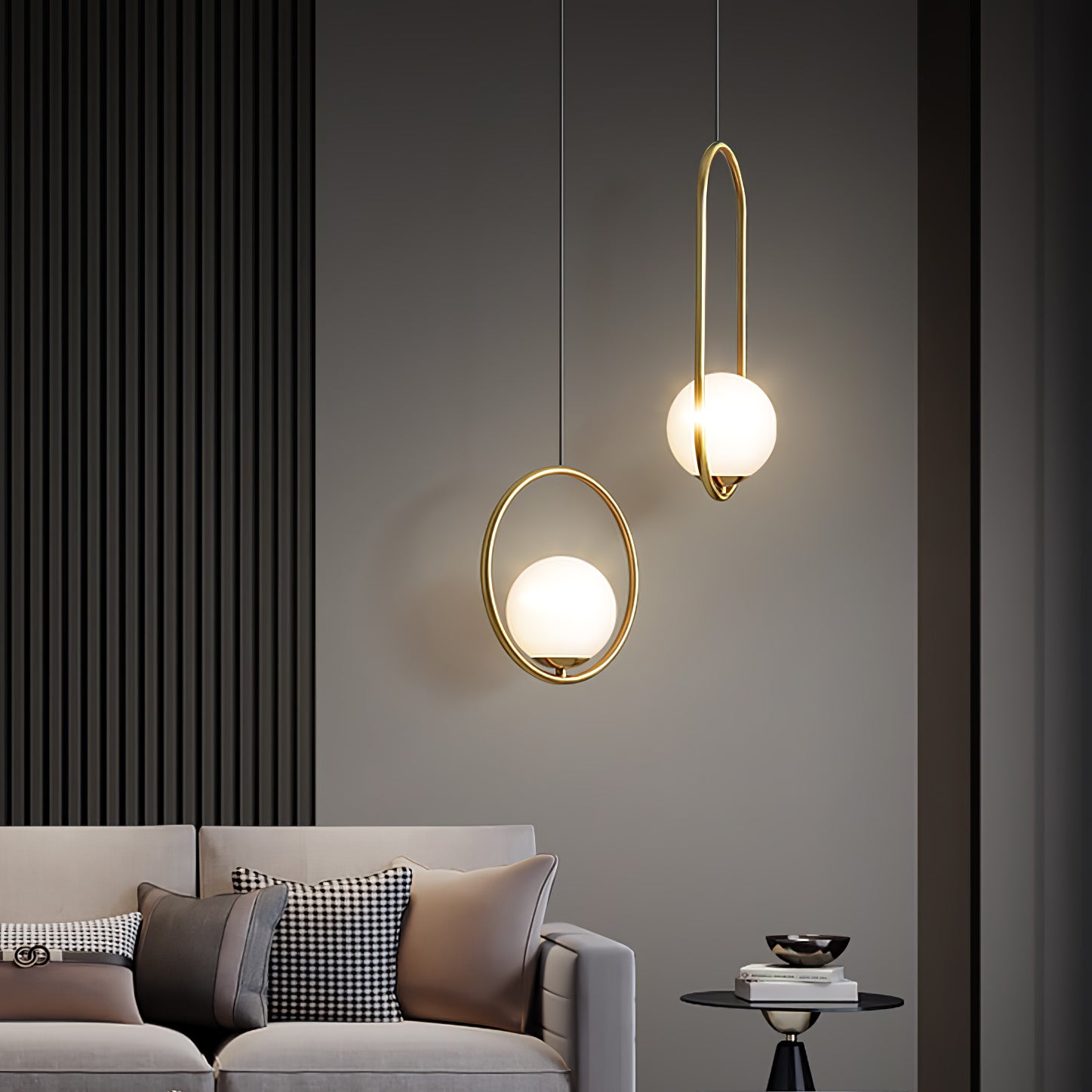 Lustra Lampe Pendante Anneau Moderne en Laiton - Neutralighting