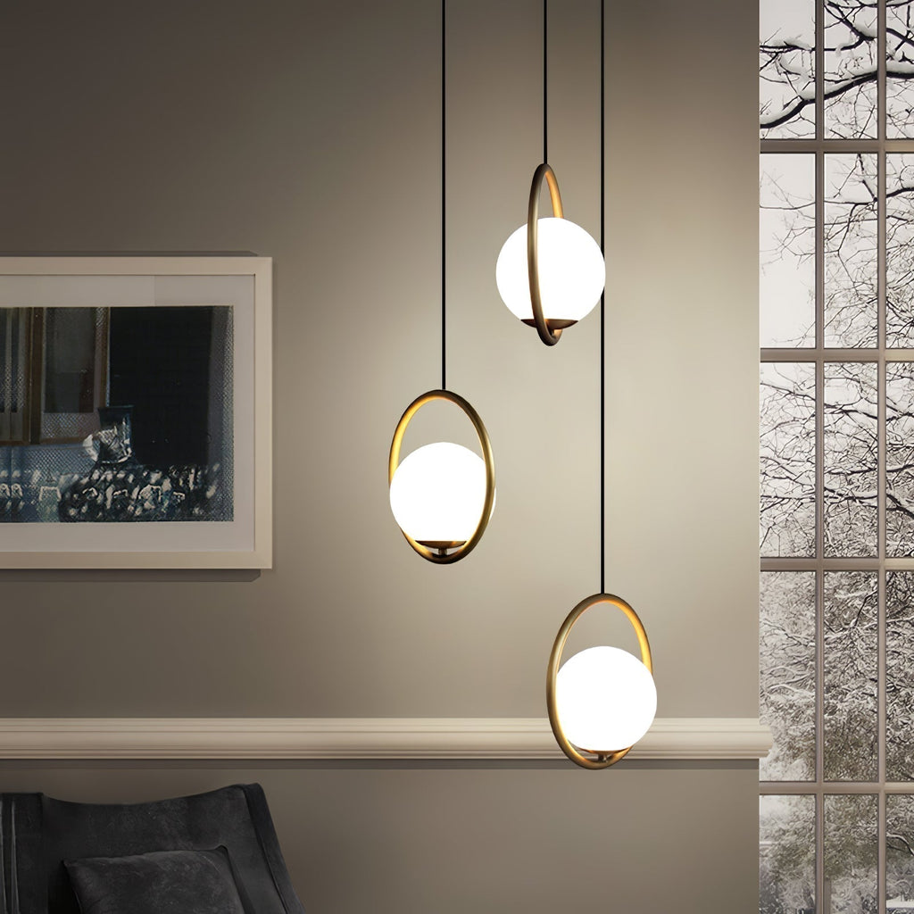 Lustra Lampe Pendante Anneau Moderne en Laiton - Neutralighting