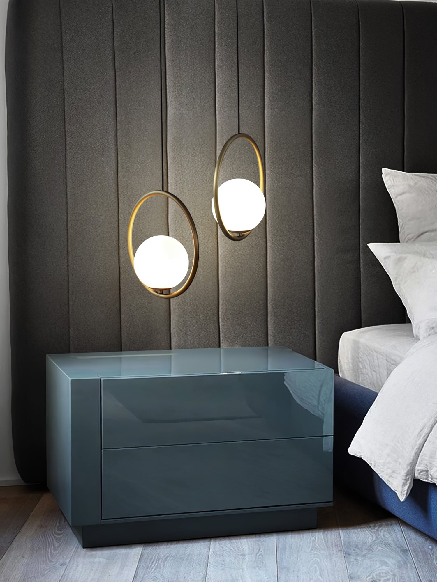 Lustra Lampe Pendante Anneau Moderne en Laiton - Neutralighting