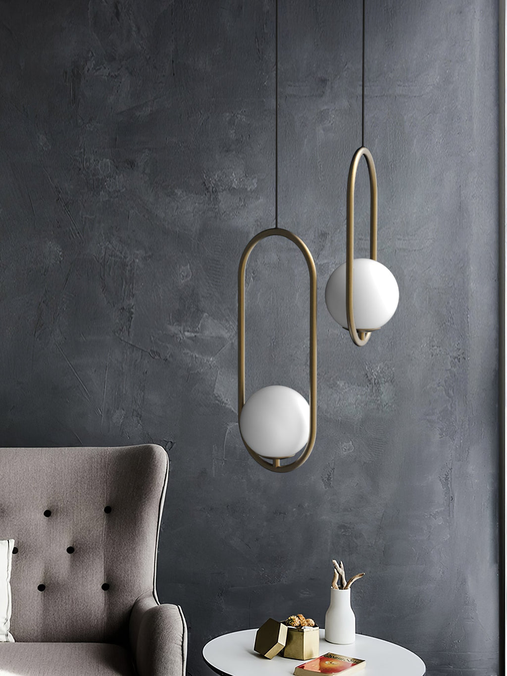 Lustra Lampe Pendante Anneau Moderne en Laiton - Neutralighting