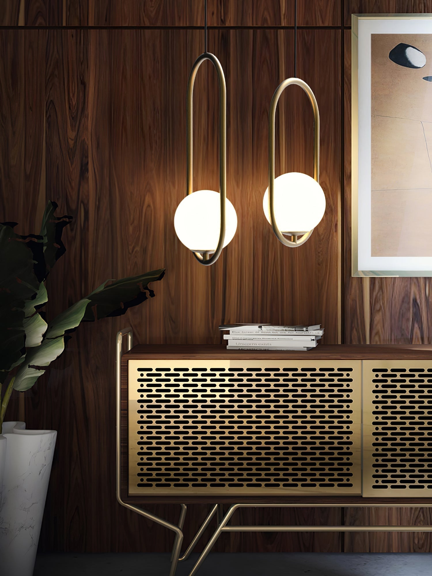 Lustra Lampe Pendante Anneau Moderne en Laiton - Neutralighting