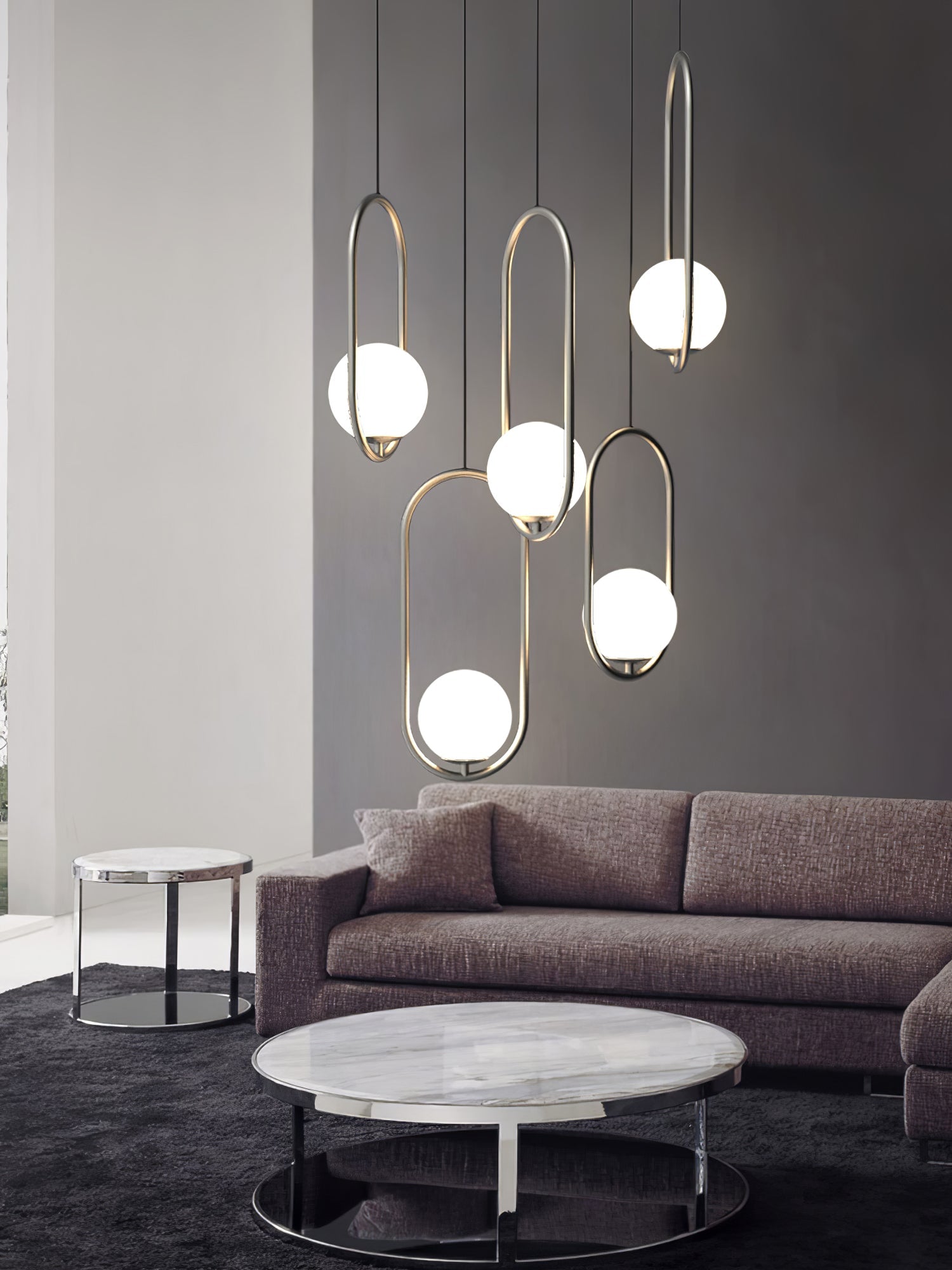 Lustra Lampe Pendante Anneau Moderne en Laiton - Neutralighting