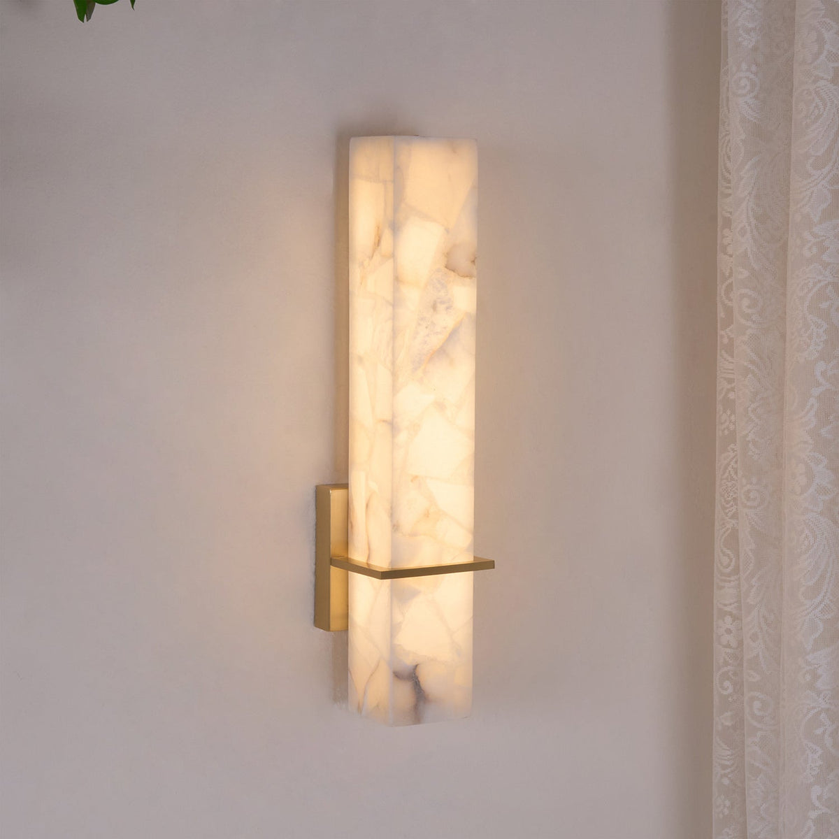 Luste Applique Murale en Albâtre Bande en Laiton Forme - Neutralighting