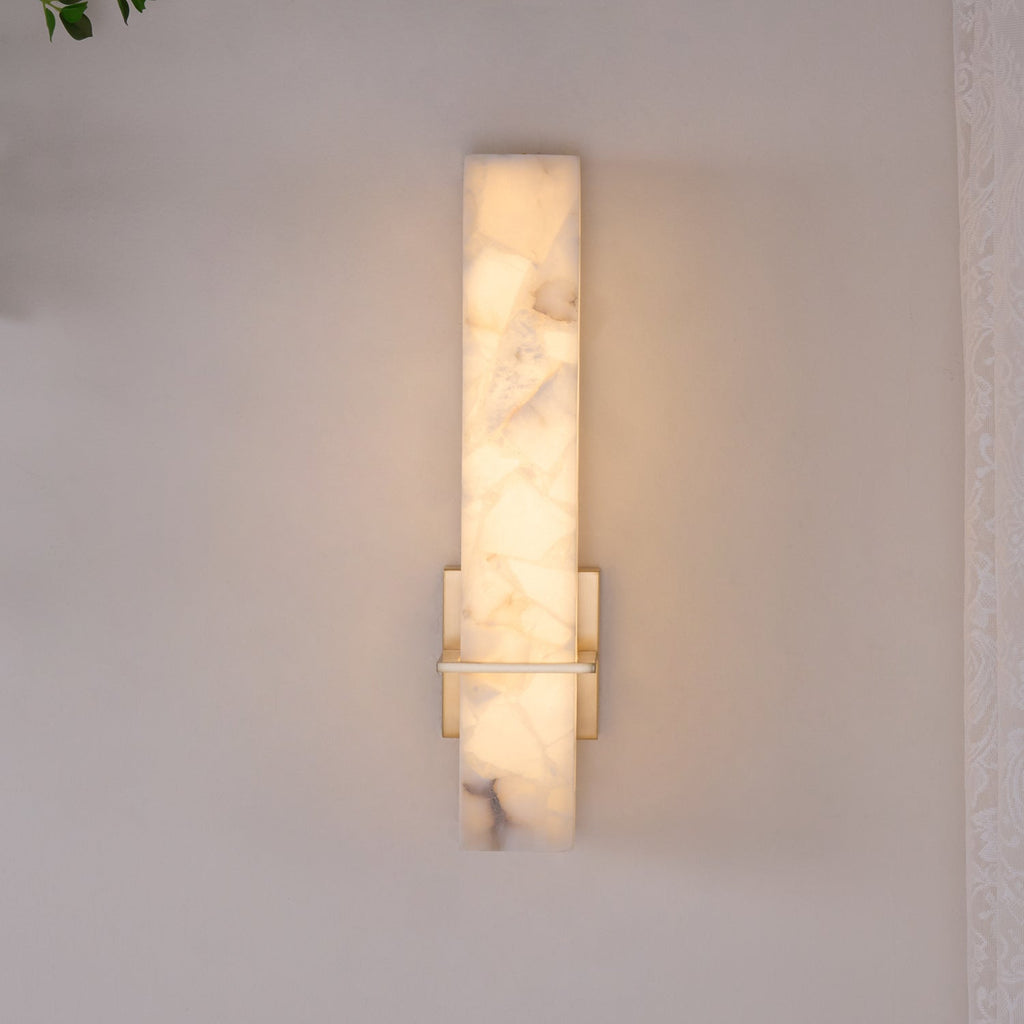 Luste Applique Murale en Albâtre Bande en Laiton Forme - Neutralighting