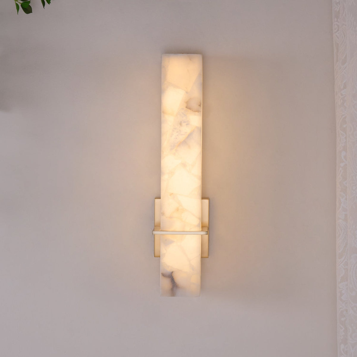 Luste Applique Murale en Albâtre Bande en Laiton Forme - Neutralighting