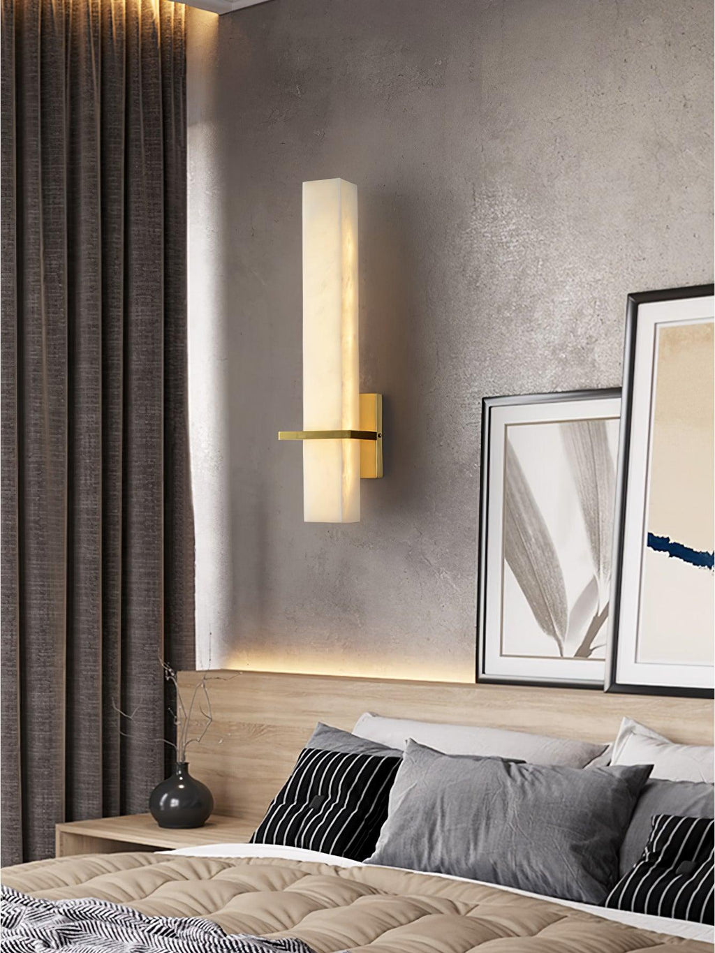 Luste Applique Murale en Albâtre Bande en Laiton Forme - Neutralighting