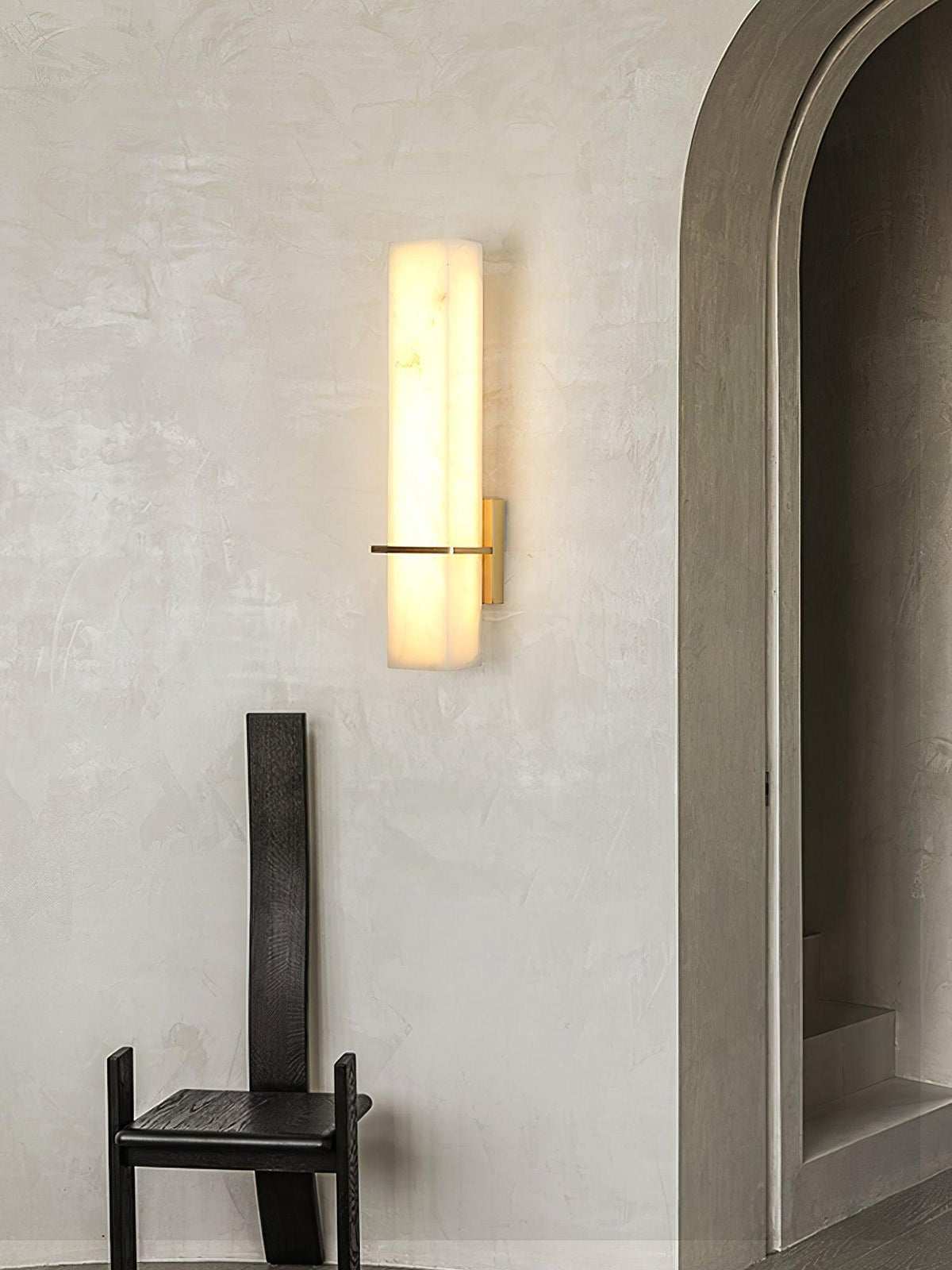 Luste Applique Murale en Albâtre Bande en Laiton Forme - Neutralighting