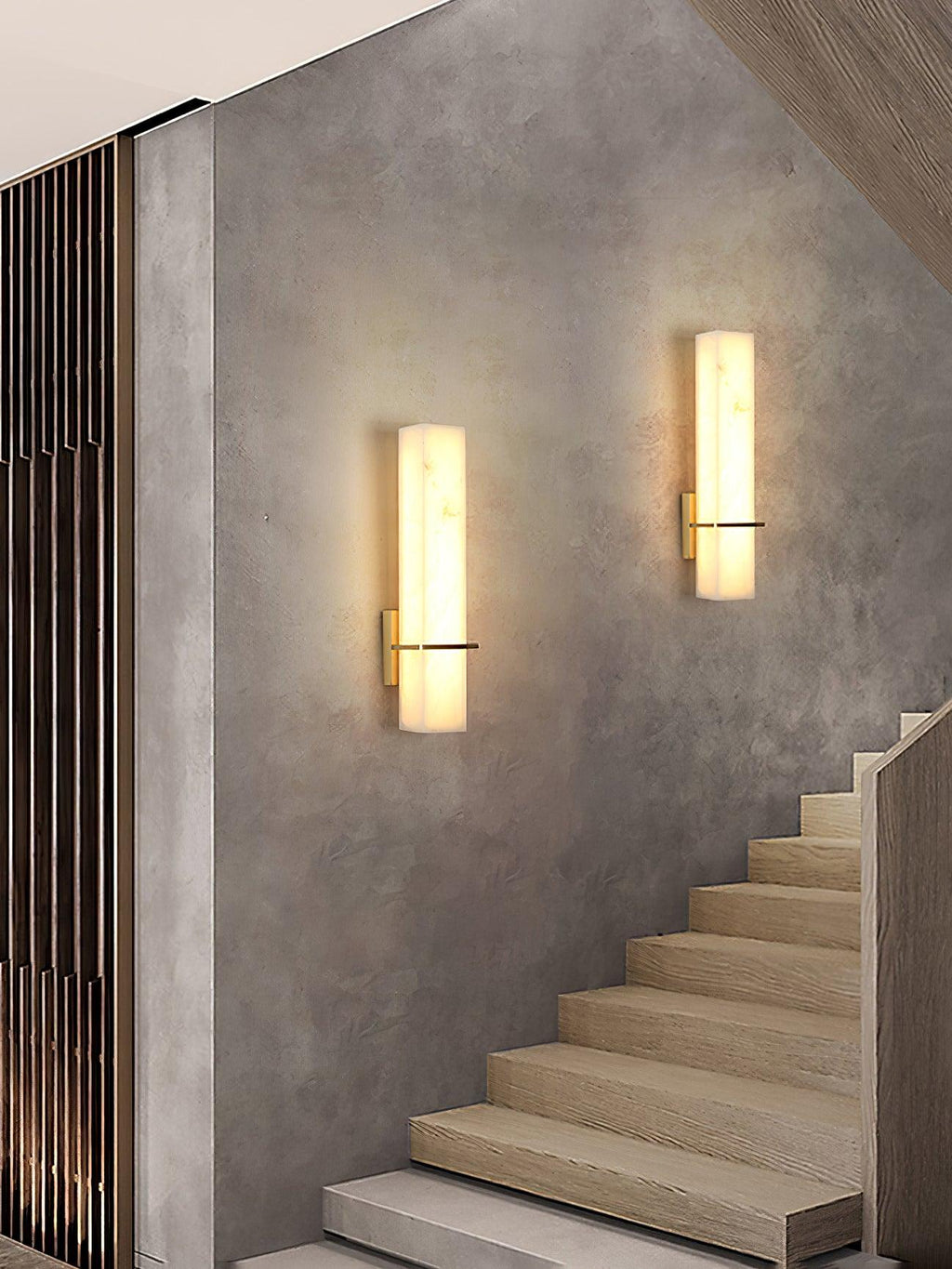 Luste Applique Murale en Albâtre Bande en Laiton Forme - Neutralighting