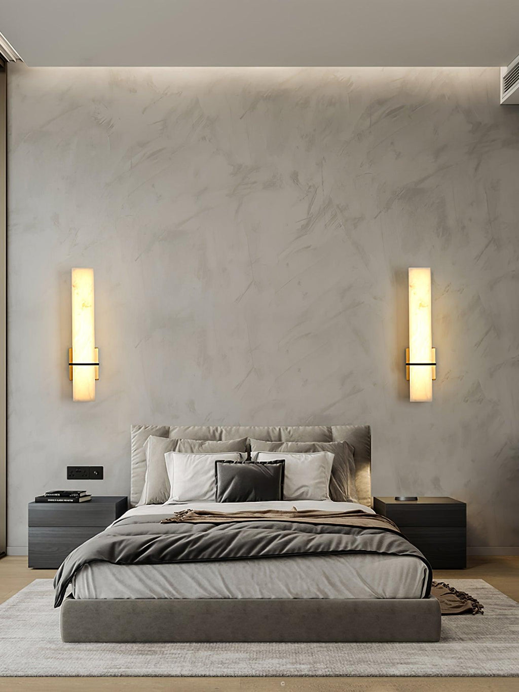Luste Applique Murale en Albâtre Bande en Laiton Forme - Neutralighting