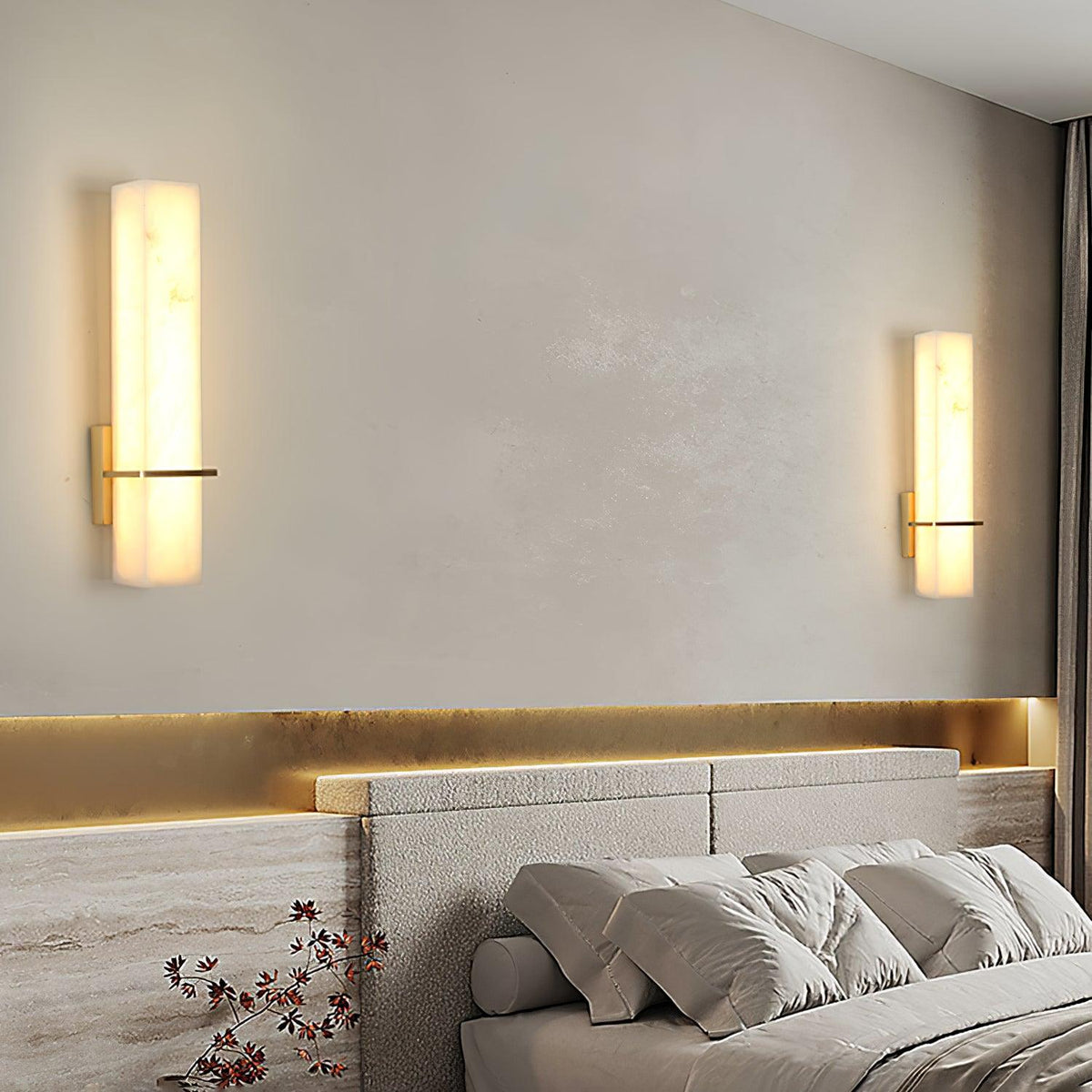 Luste Applique Murale en Albâtre Bande en Laiton Forme - Neutralighting