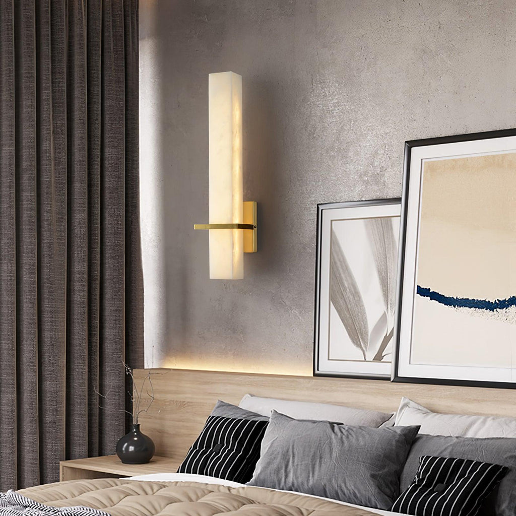 Luste Applique Murale en Albâtre Bande en Laiton Forme - Neutralighting