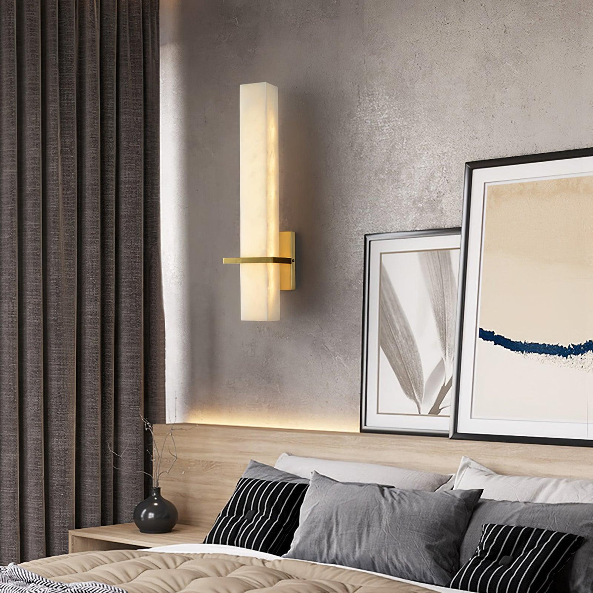 Luste Applique Murale en Albâtre Bande en Laiton Forme - Neutralighting