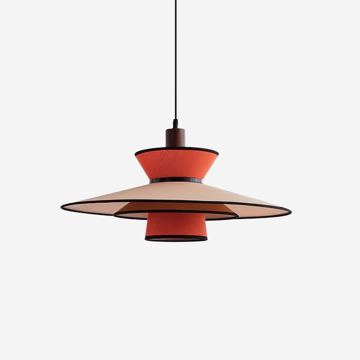 Milano Suspension Lampe Géométrique en Tissu Superposé Rouge - Neutralighting