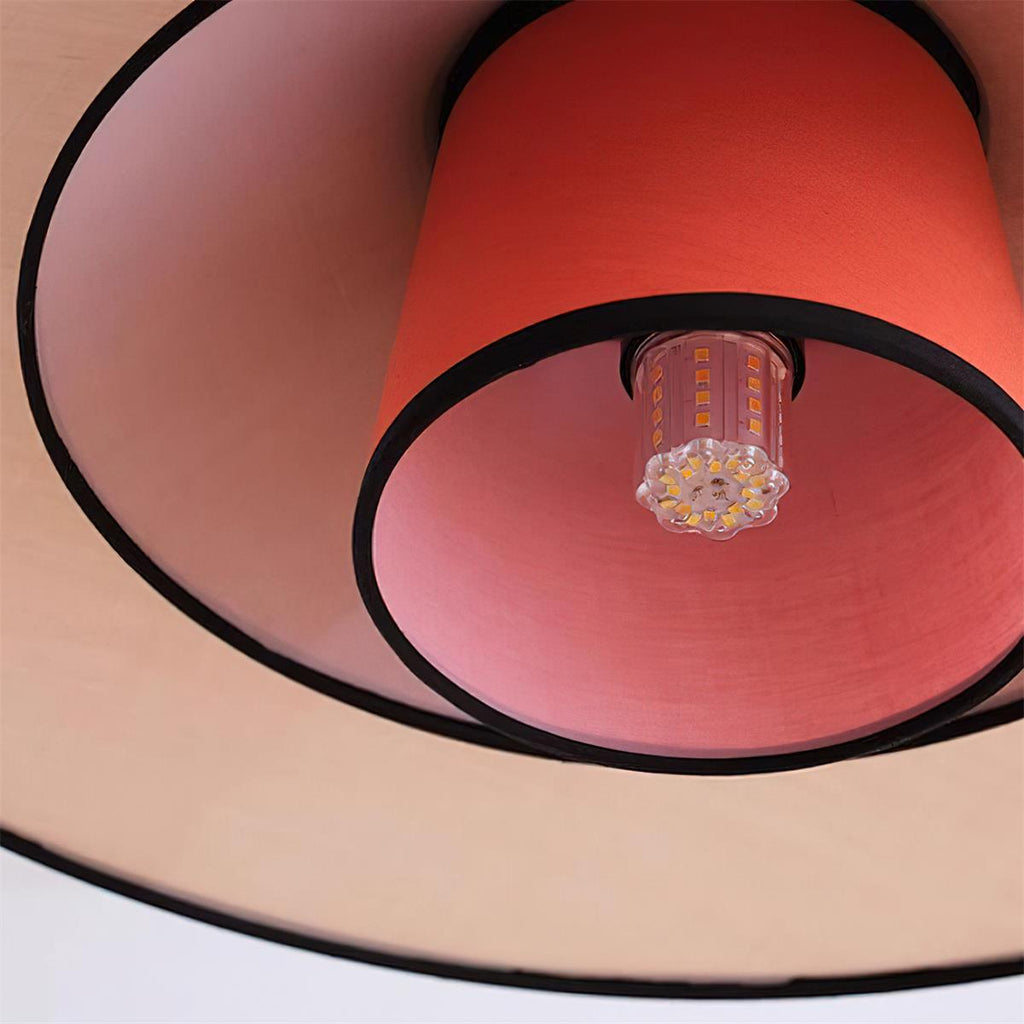 Milano Suspension Lampe Géométrique en Tissu Superposé Rouge - Neutralighting