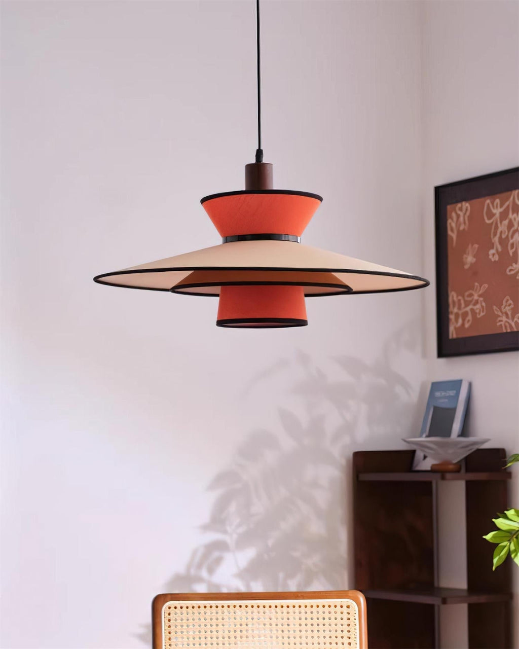 Milano Suspension Lampe Géométrique en Tissu Superposé Rouge - Neutralighting
