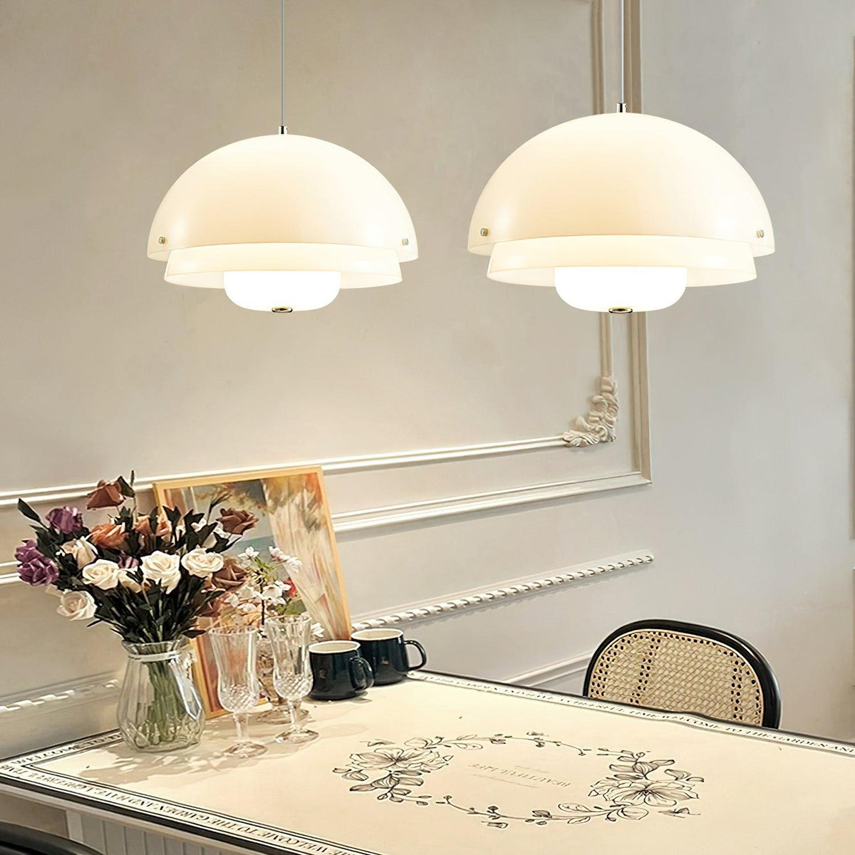 Cuthean Lampe Suspension Verre Blanc Laitier - Neutralighting