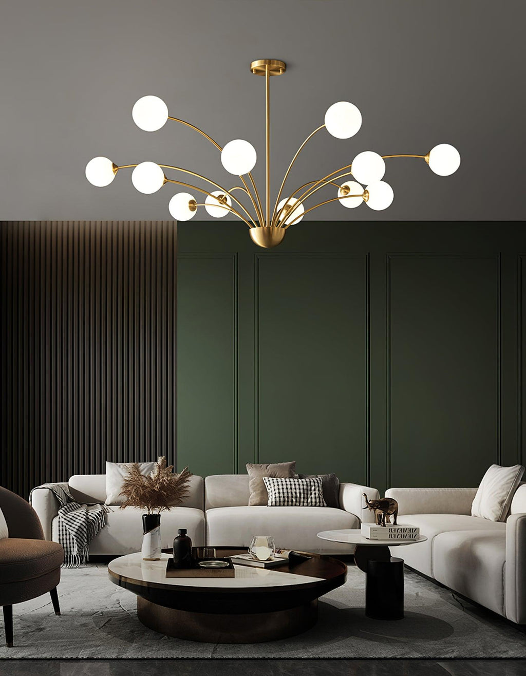 Lustra Chandelier Bras Courbés Laiton - Neutralighting