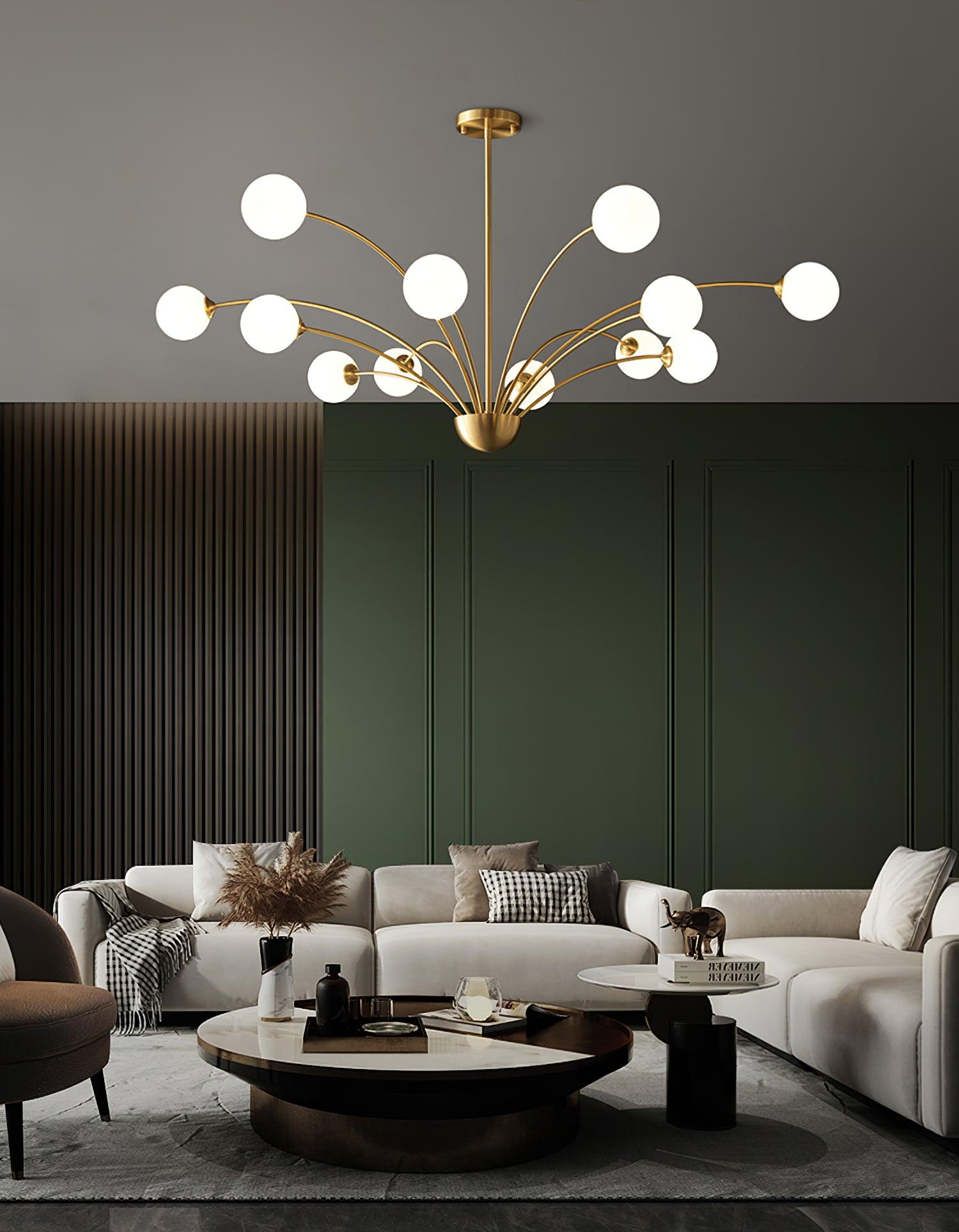 Lustra Chandelier Bras Courbés Laiton - Neutralighting