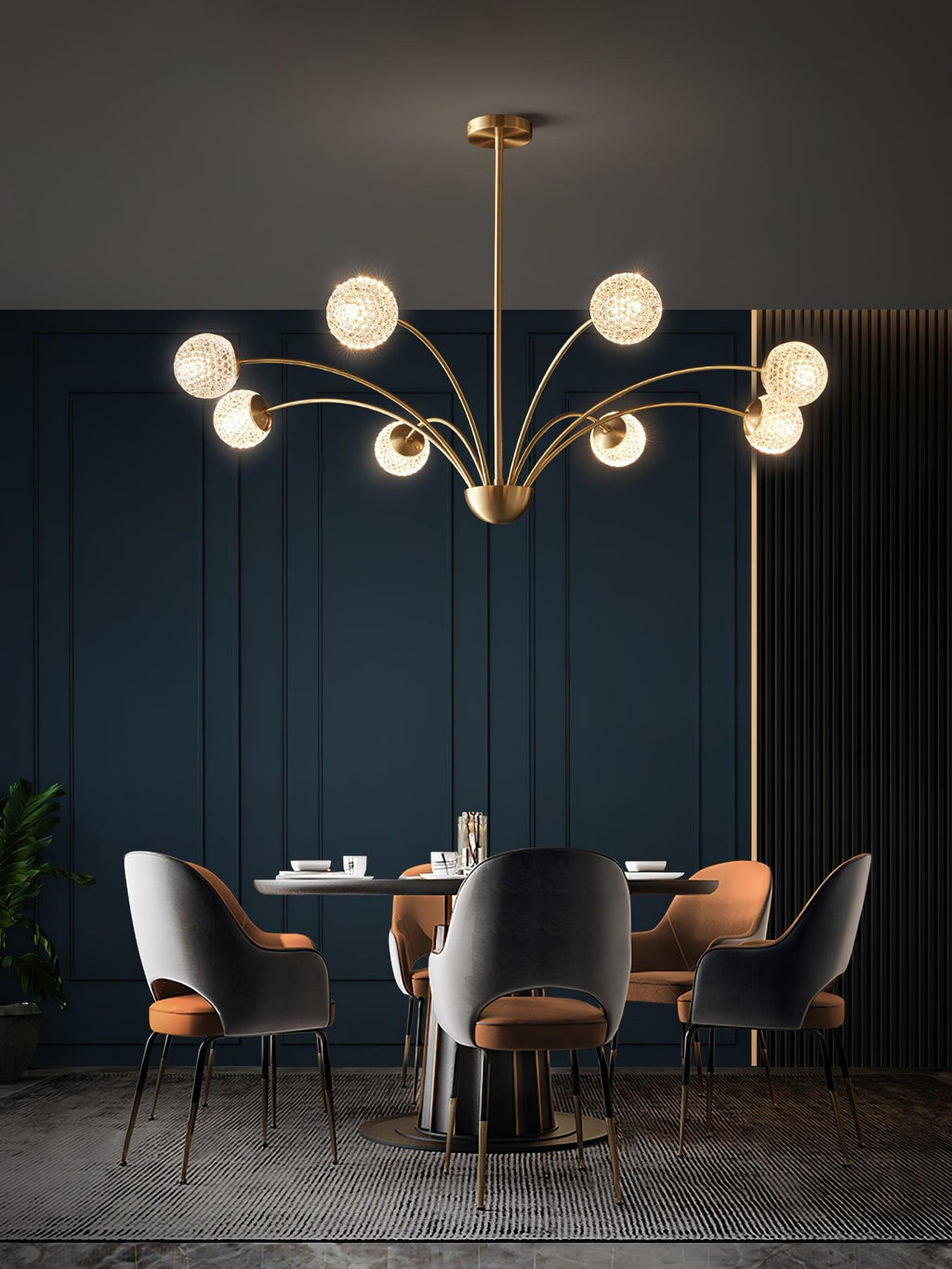 Lustra Chandelier Bras Courbés Laiton - Neutralighting