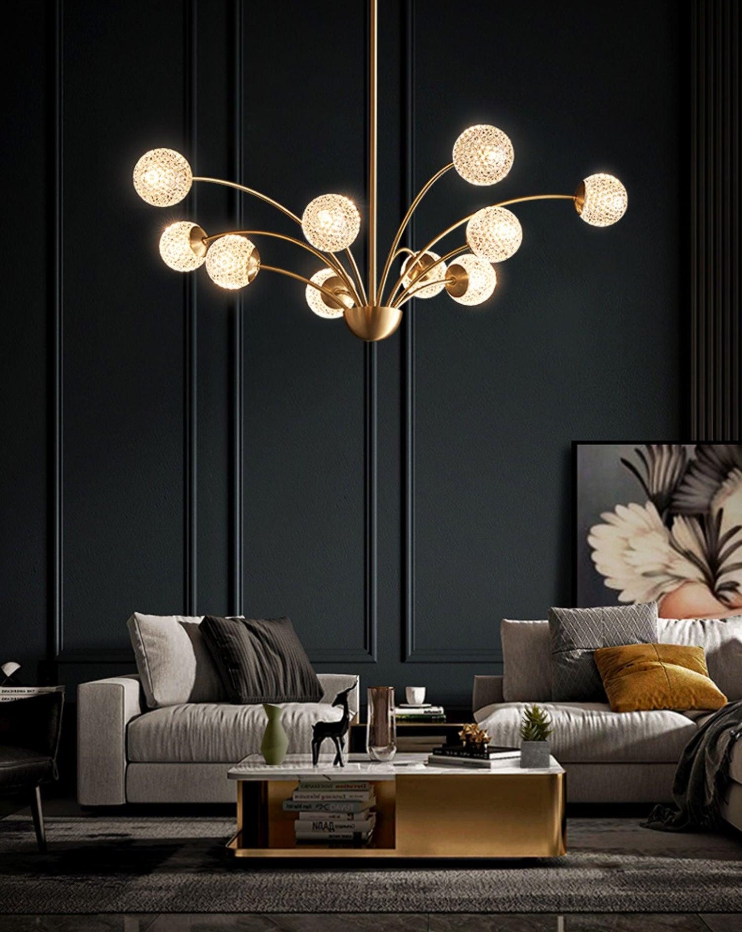 Lustra Chandelier Bras Courbés Laiton - Neutralighting