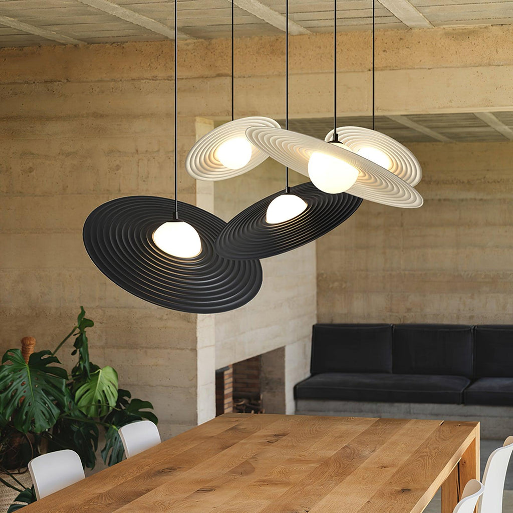Lustra Suspension en Plaque LED PE Blanche et Noire - Neutralighting