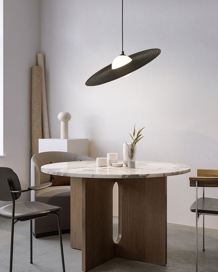 Lustra Suspension en Plaque LED PE Blanche et Noire - Neutralighting