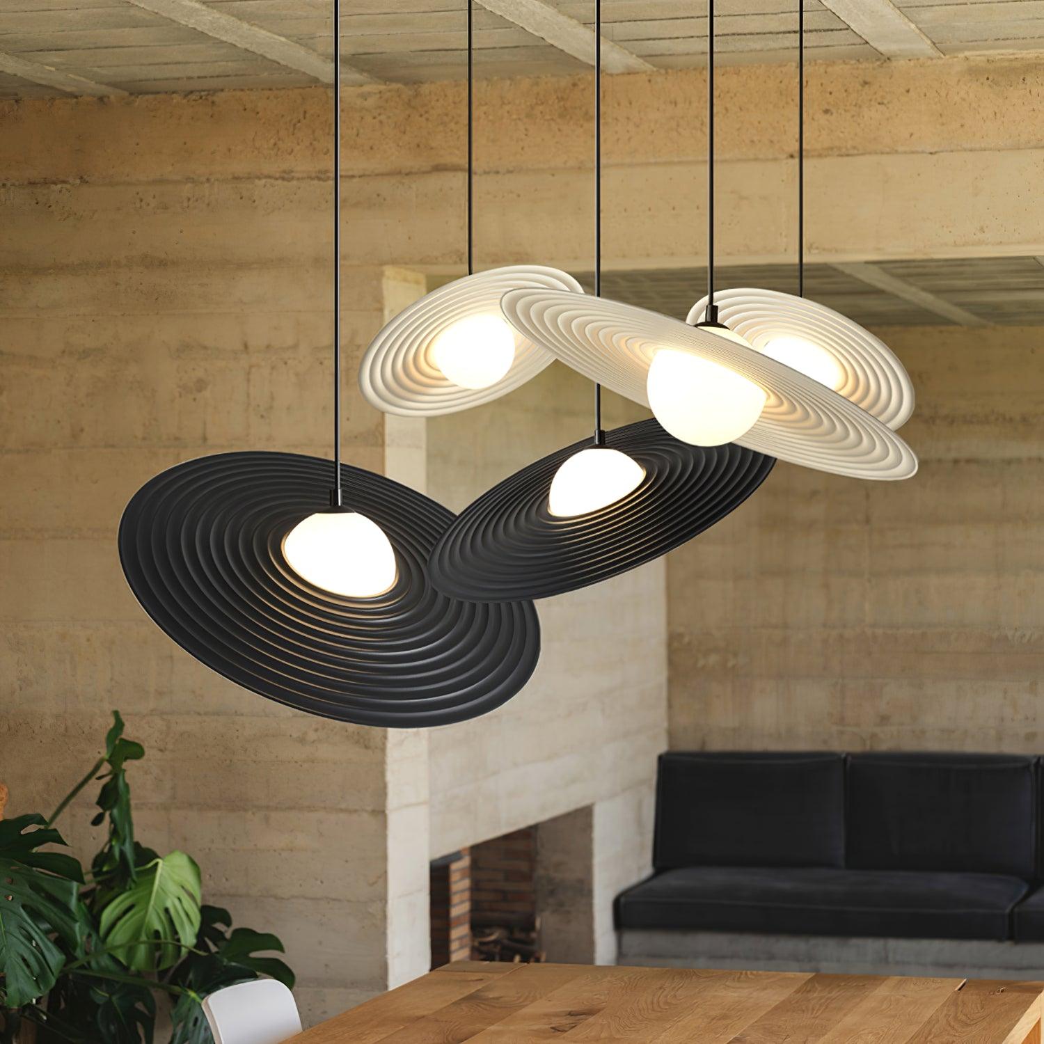 Lustra Suspension en Plaque LED PE Blanche et Noire - Neutralighting