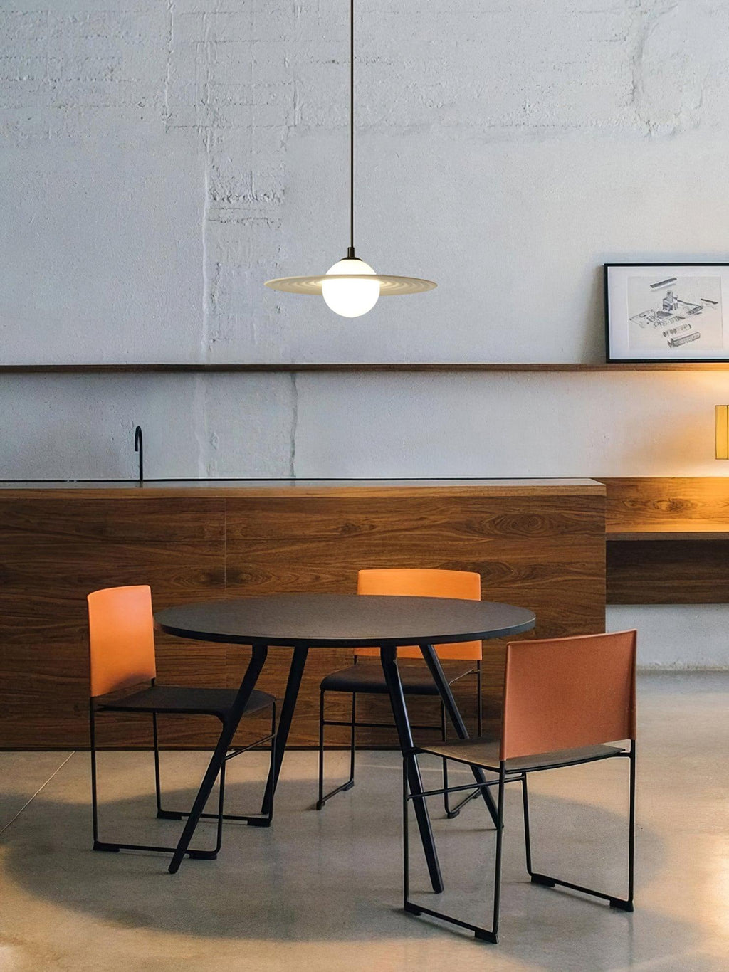 Lustra Suspension en Plaque LED PE Blanche et Noire - Neutralighting