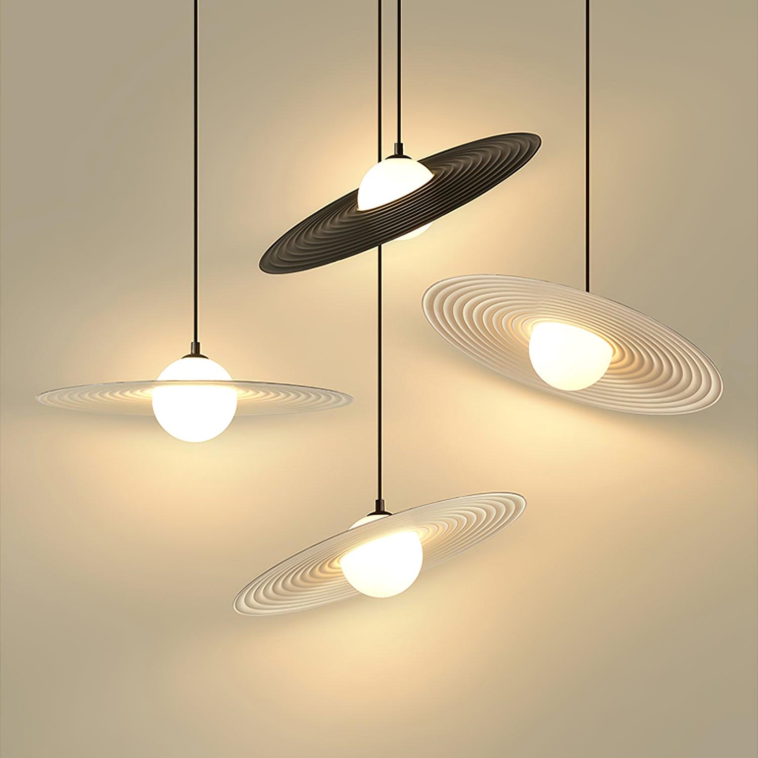Lustra Suspension en Plaque LED PE Blanche et Noire - Neutralighting