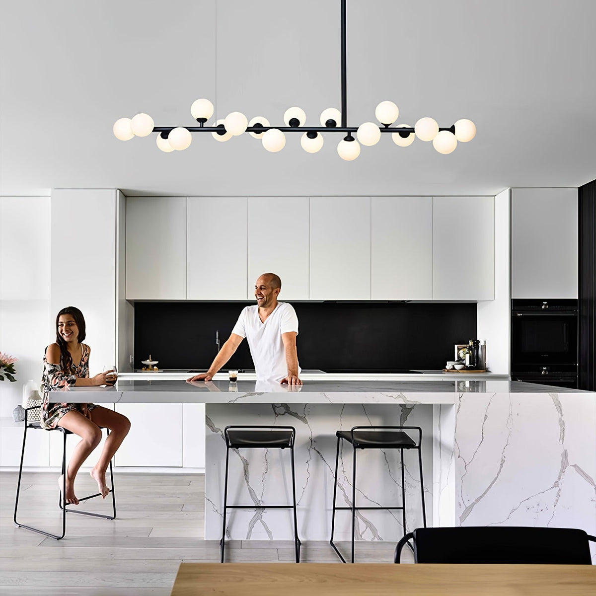 Lumiray Suspension Linéaire Noire Globe - Neutralighting