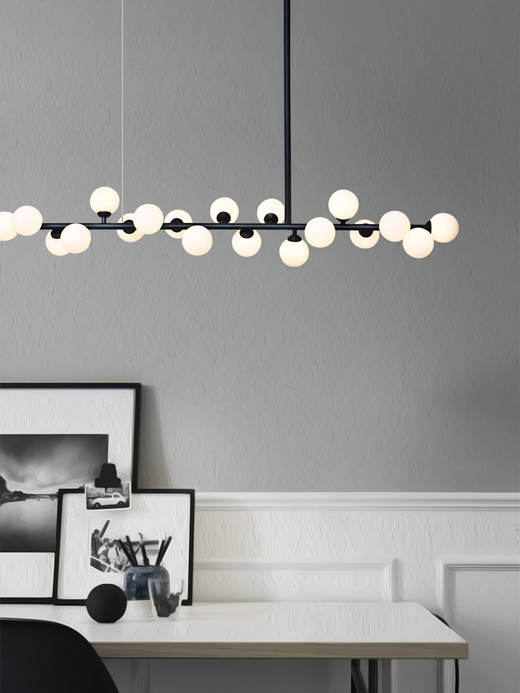Lumiray Suspension Linéaire Noire Globe - Neutralighting