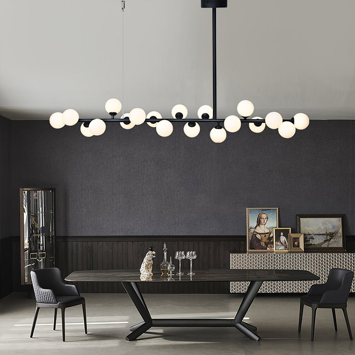 Lumiray Suspension Linéaire Noire Globe - Neutralighting