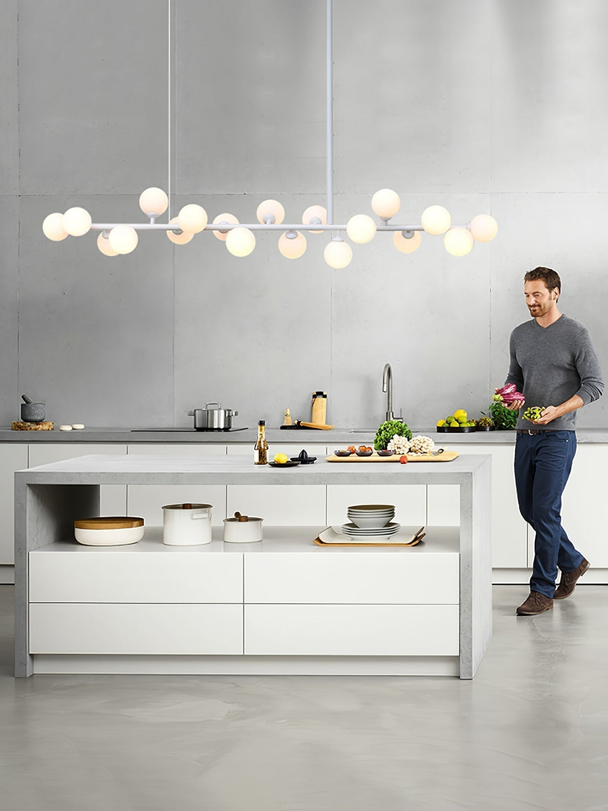 Lumiray Suspension Linéaire Noire Globe - Neutralighting
