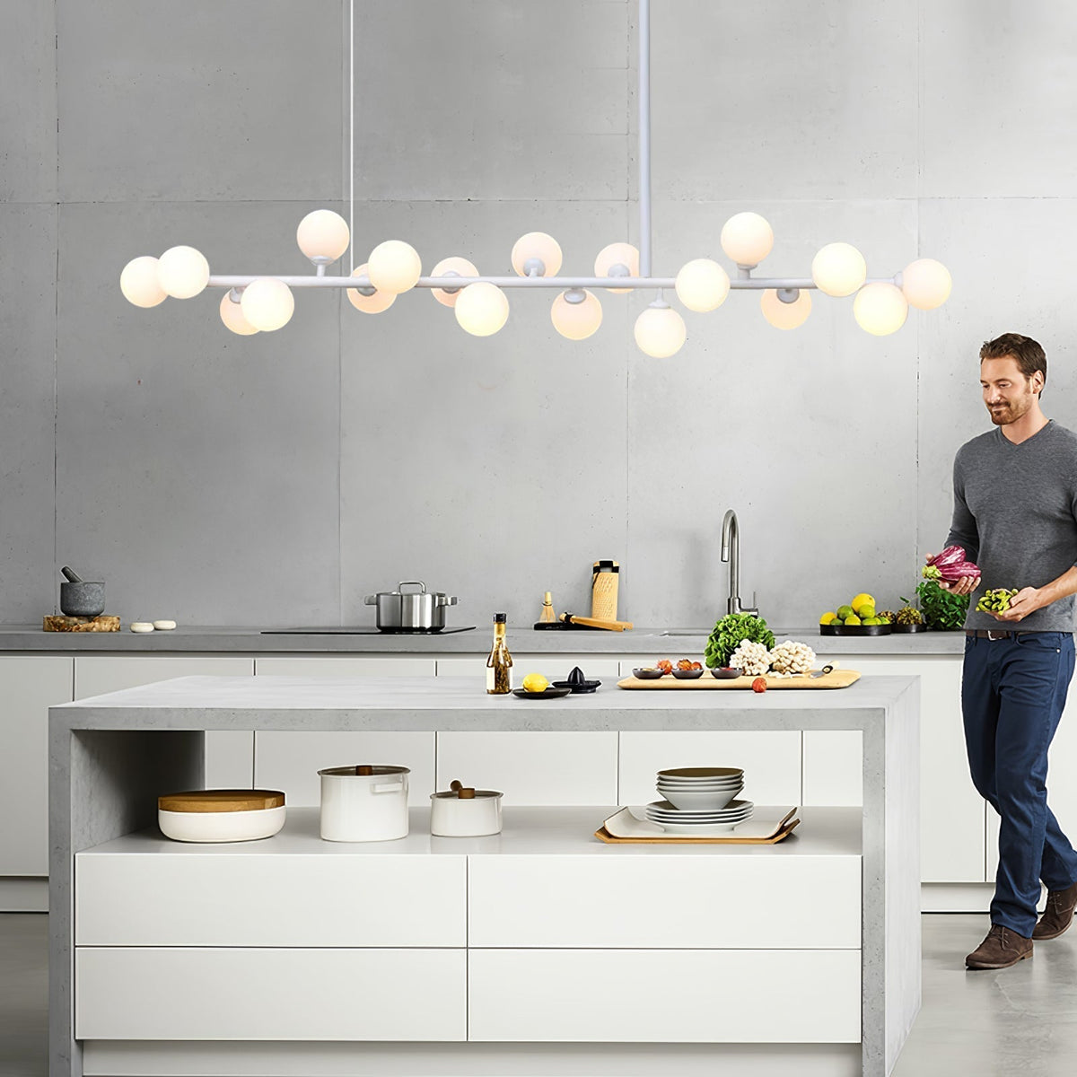 Lumiray Suspension Linéaire Noire Globe - Neutralighting