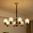 Minerva Lustre Verre Bois Vintage - Neutralighting