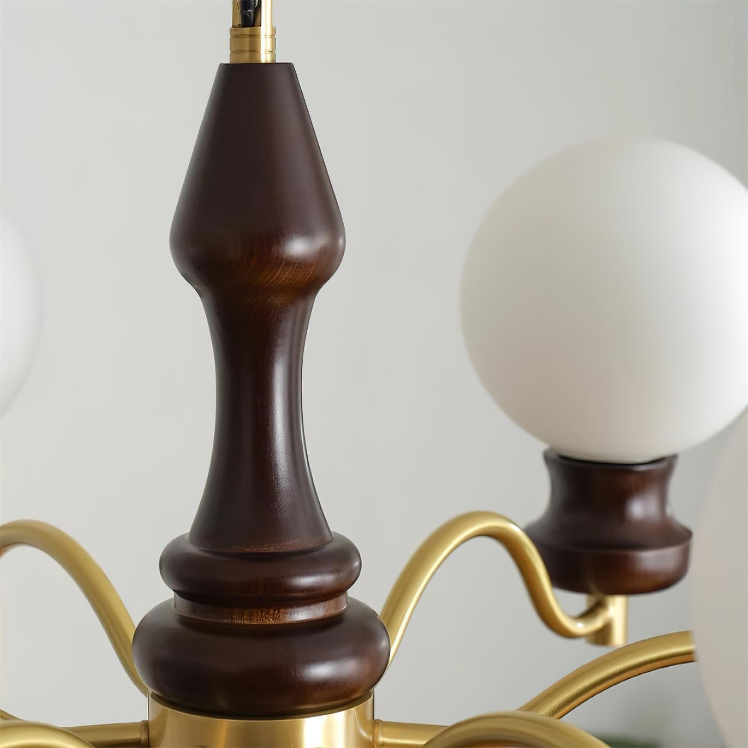 Minerva Lustre Verre Bois Vintage - Neutralighting