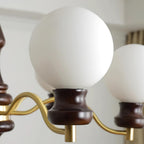 Minerva Lustre Verre Bois Vintage - Neutralighting