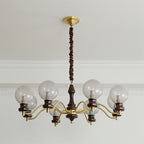 Minerva Lustre Verre Bois Vintage - Neutralighting